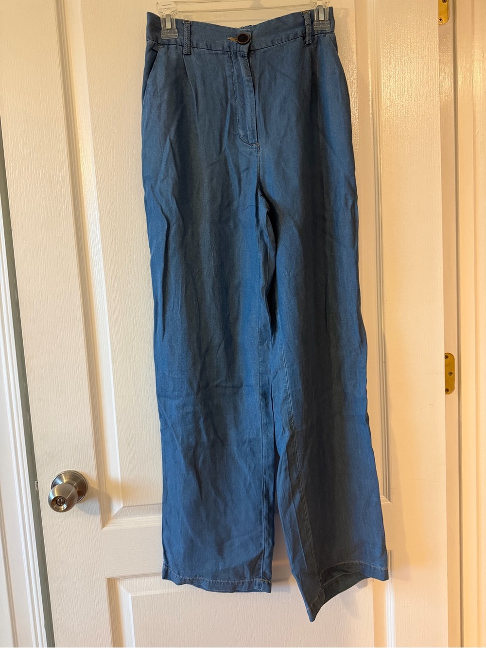 Women's "denim" Blue Wide-Leg dress Pants